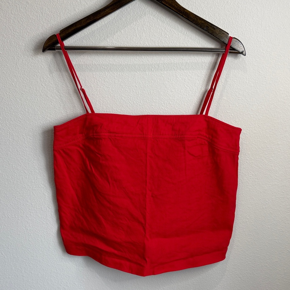 Antonio Melani Red Linen Spaghetti Strap Top Size M